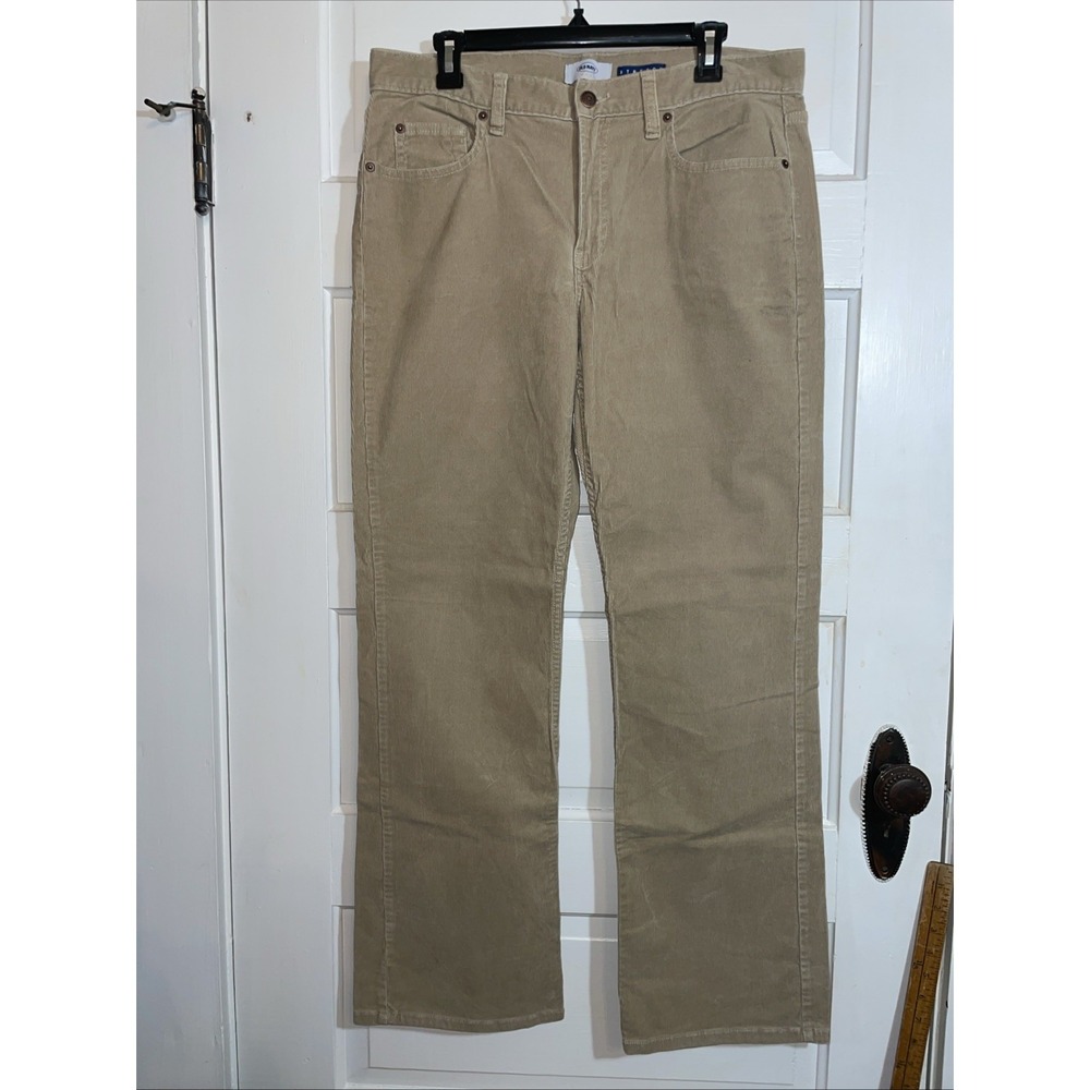 Old Navy Tan Stretch Thin Corduroy‎ Straight Leg Pants 12 Women's